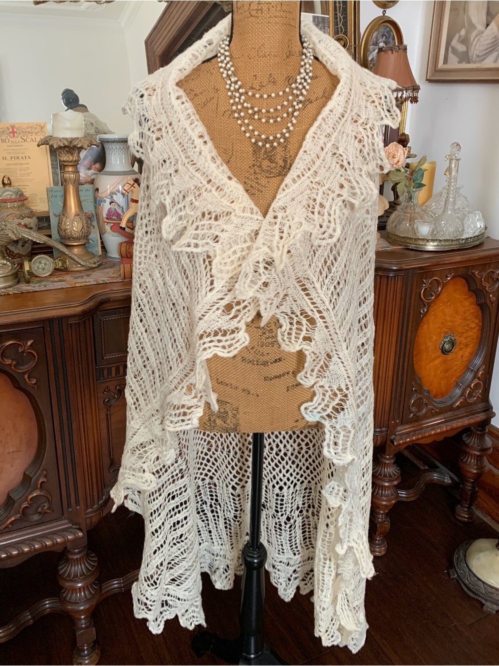 Vintage Jane Austen-inspo Victorian-inspo Boho Bridal Granny Cottagecore Shawl